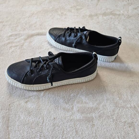 Sperry Women's Topsider Crest Vibe Creeper Leather Sneaker Size 8 Black - Picture 3 of 10